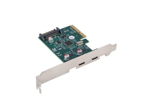 Karta sieciowa PCI EXPRESS X1 -> 2X USB-C 3.2 GEN 2X1 led low profile