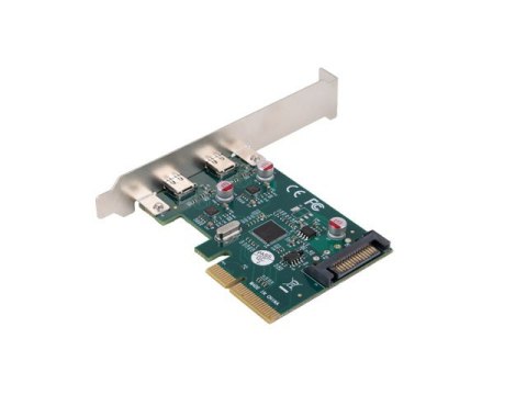 Karta sieciowa PCI EXPRESS X1 -> 2X USB-C 3.2 GEN 2X1 led low profile