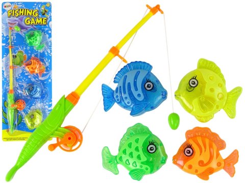 Gra Zręcznościowa Dla Dzieci Łowienie Rybek Wędka 4 Ryby Kolorowe LEAN TOYS
