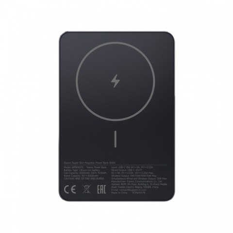 PowerBank Super Slim Magnetic 5000 czarny