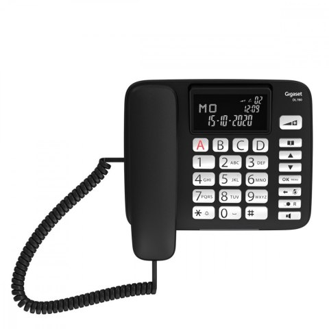 Telefon przewodowy DL780 Plus z wygodną słuchawką bezprzewodową