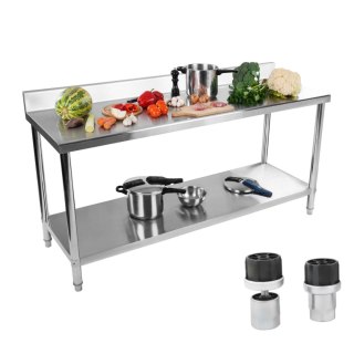 Stół do kuchni blat roboczy ze stali nierdzewnej z rantem i dolną półką 180x60cm Royal Catering