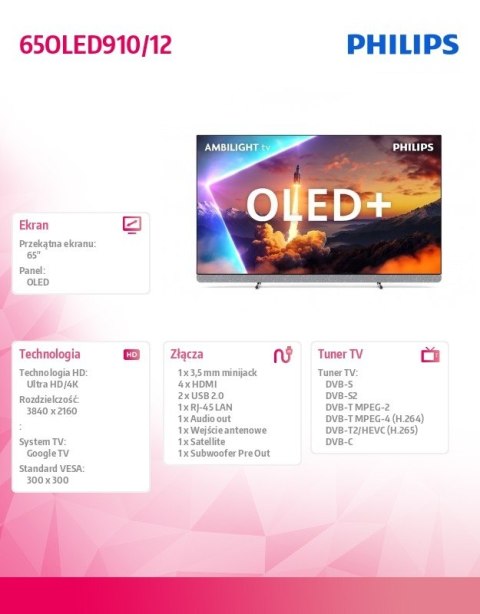 Telewizor 65 cali OLED 65OLED910/12