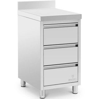 Szafka gastronomiczna przyścienna z rantem 3 szuflady STAL 50 x 60 cm Royal Catering