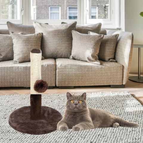 Drapak dla Kota Słupek do Drapania Wieża Ciemnobrązowy 40 cm x 30 cm LEAN