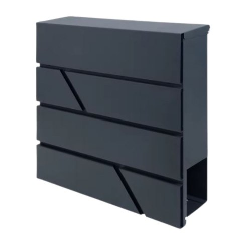 Duża Skrzynka Pocztowa Na Listy Gazety Antracytowa 37x37x11 cm LEAN