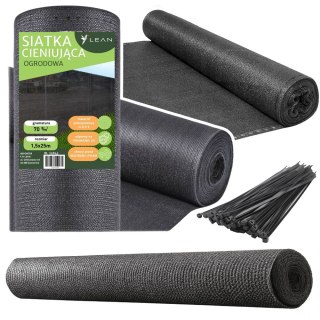 Siatka Cieniująca Na Ogrodzenie Płot Maskująca Czarna 1.5M 25M 70g/m² LEAN