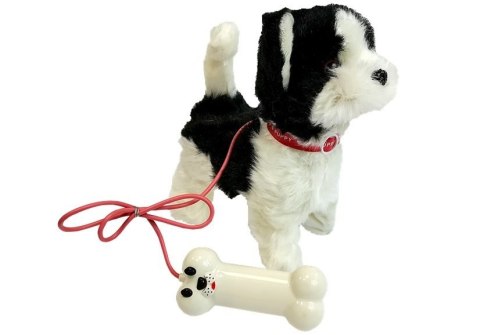 Pies Husky Na Smyczy Sterowany Pilot Kość Biało- Czarny LEAN Toys