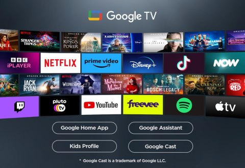 Telewizor TCL 43P7K QLED 43" 4K Ultra HD Google TV Dolby Atmos DVB-T2 Metaliczny