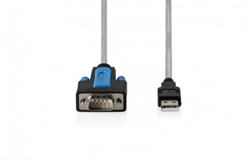 Kabel adapter USB 2.0 do RS232 (DB9) | Chipset FTDI (FT232RNL) | PVC, transparentny | Mocowanie na śruby | 1.8m