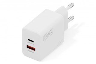 Ładowarka sieciowa GaN II 30W | 1x USB-C, 1x USB-A | PD 3.0, QC 3.0 | Biała