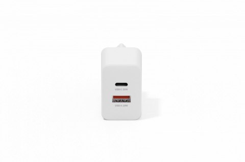 Ładowarka sieciowa GaN II 30W | 1x USB-C, 1x USB-A | PD 3.0, QC 3.0 | Biała