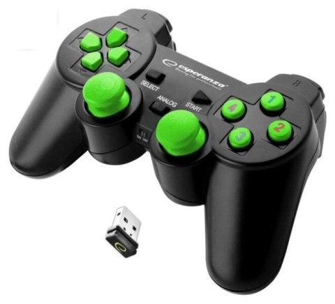 Gamepad bezprzewodowy Esperanza GLADIATOR EGG108G (PC, PS3; kolor czarny)