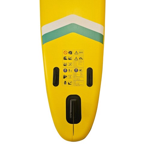 Deska SUP pompowana do pływania z siedzeniem akcesoriami wiosło zestaw żółta 350 cm Kik Sp. z o. o. Sp. k.