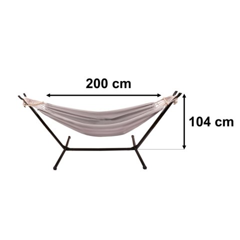 Hamak ze stelażem ogrodowy huśtawka stelaż stojak do hamaka duży mocny + pokrowiec 200cm 100kg Kik Sp. z o. o. Sp. k.