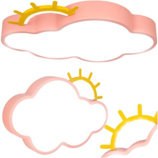 Lampa LED sufitowa plafon do pokoju dziecięcego ściemniana + pilot chmurka różowa Kik Sp. z o. o. Sp. k.