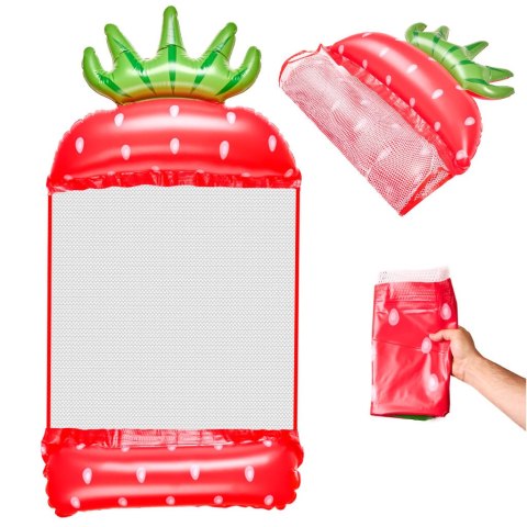 Materac dmuchany plażowy hamak wodny leżak fotel krzesło do pływania basenu truskawka Kik Sp. z o. o. Sp. k.