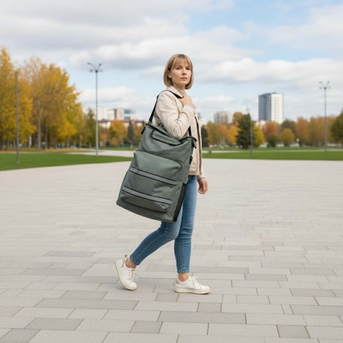 Wózek torba na zakupy na kółkach ze stelażem 100cm szary Kik Sp. z o. o. Sp. k.