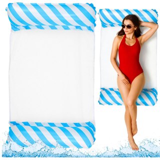 Dmuchany Hamak Wodny Materac Leżak Biało-Niebieski 120x70cm LEAN