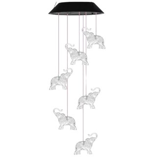 Lampki Solarne Ogrodowe LED Dzwonki Słoniki Kolorowe 70cm LEAN
