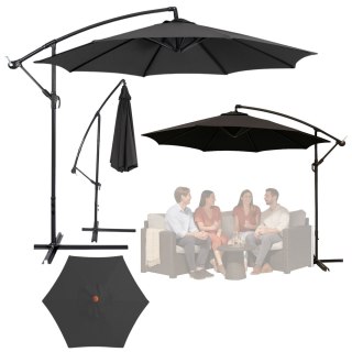 Parasol Ogrodowy Boczny Z Regulacją Pochyłu 350 x 250cm Antracyt LEAN