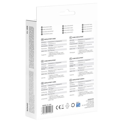 SAVIO KABEL DISPLAYPORT 2.1 1M CL-209