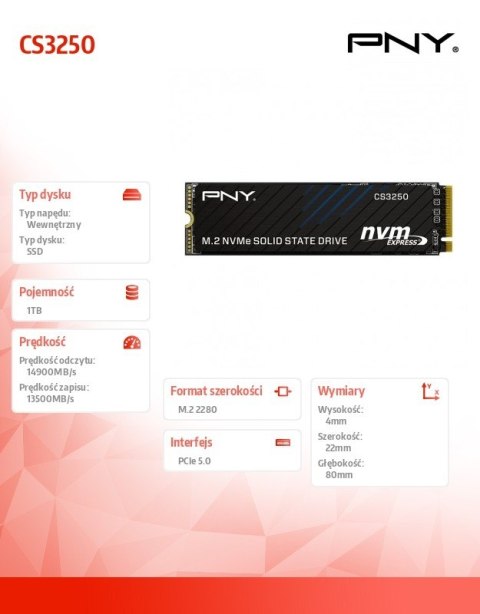 Dysk SSD 1TB M.2 2280 PCi5.0 M280CS3250-1TB-TB