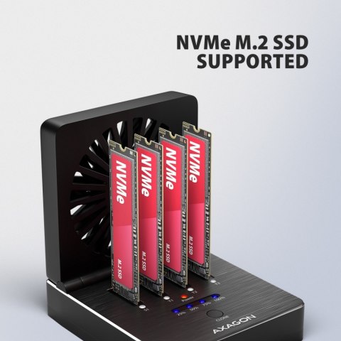 ADSA-M2C44 Stacja dokująca USB4 dla 4x M.2 NVMe SSD z funkcją klonowania dysków bez komputera