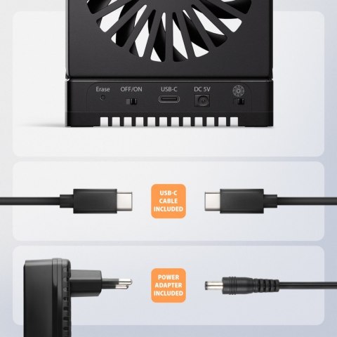 ADSA-M2C44 Stacja dokująca USB4 dla 4x M.2 NVMe SSD z funkcją klonowania dysków bez komputera