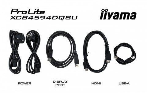 Monitor ProLite 44.5 cala XCB4594DQSU-B1 ,VA,DQHD,2xDP,2xHDMI,1500R,32:9, 450 cd/m2, 3000:1, USB HUB x4 (2x Type-A, 2x Typ