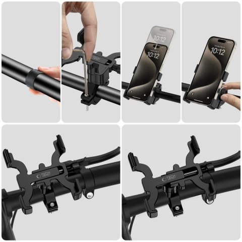Uchwyt rowerowy do smartfona na kierownicę V3 - czarny Tech-Protect