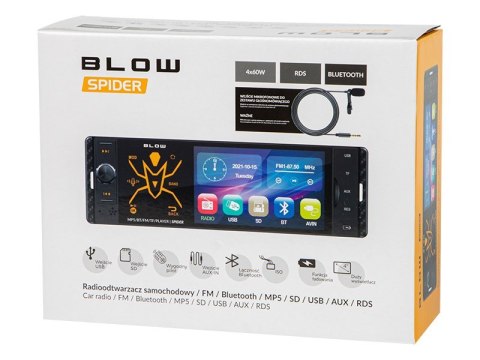 BLOW RADIO SPIDER 4" RDS RGB MP5/USB/MICRO SD BLUE