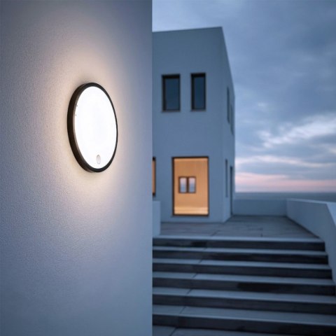 Lampa LED, IP65 , czujnik PIR, MCE525 B 10W, 1000lm, neutral white 4000K