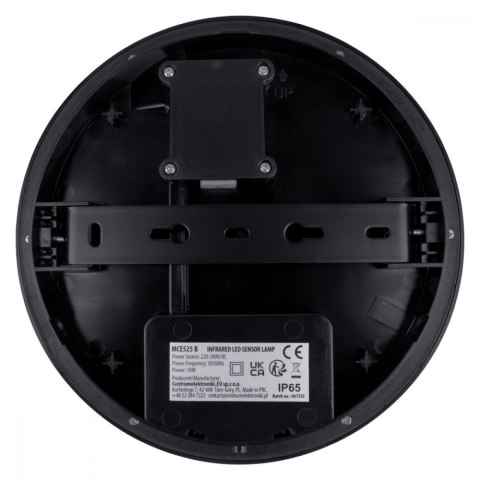 Lampa LED, IP65 , czujnik PIR, MCE525 B 10W, 1000lm, neutral white 4000K