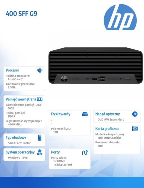 Komputer 400 SFF G9 i7-14700 1TB/16GB/W11P 9H7N1ET