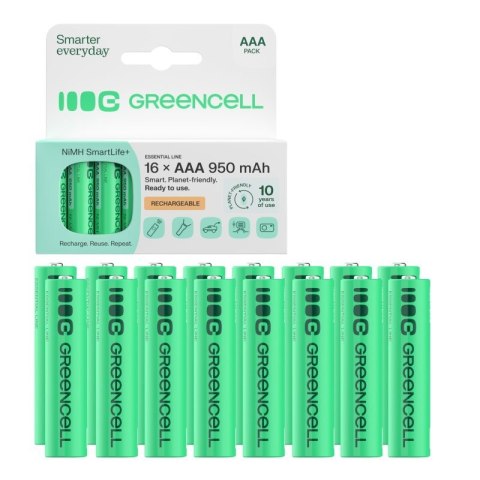 Akumulatorki paluszki 16xAAA HR03 950mAh
