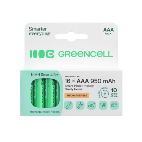 Akumulatorki paluszki 16xAAA HR03 950mAh