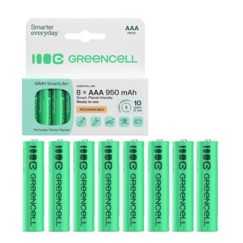 Akumulatorki paluszki 8xAAA HR03 950mAh