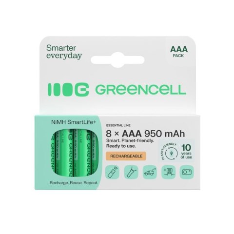 Akumulatorki paluszki 8xAAA HR03 950mAh