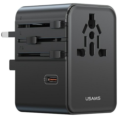 Ładowarka Travel Adapter 70W US/AU/EU/UK 3xUSB-C 4w1 czarny