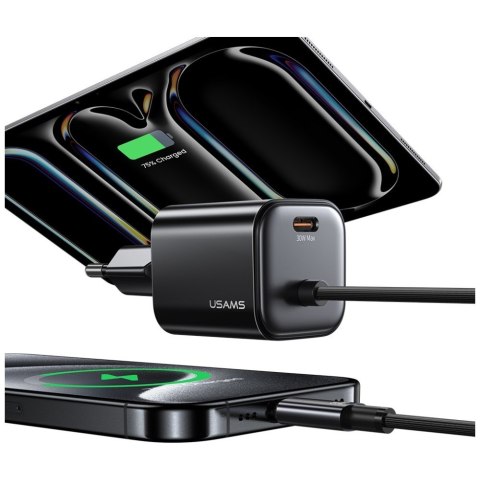 Ładowarka sieciowa JC Series CC264 30W GaN Fast Charge wbudowany kabel USB-C biała