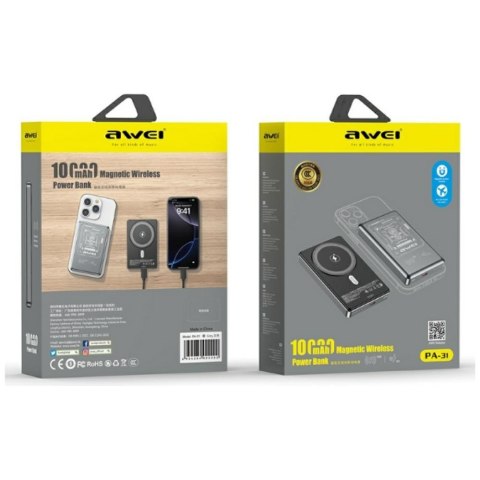 Powerbank PA-31 MagSafe 10000mAh indukcyjny szary