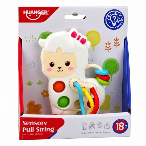 Zabawka Sensoryczna Dla Malucha Lama Ze Sznurkami Pop-It Koraliki LEAN Toys