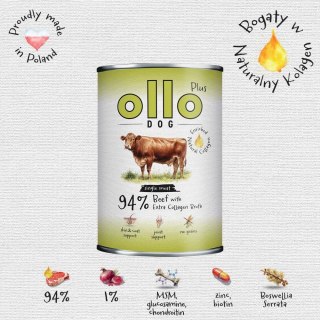 Ollo Plus Kolagen Wołowina 400g puszka dla psa