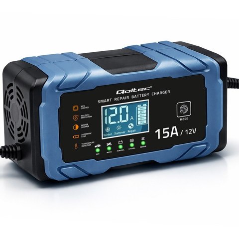 Ładowarka 12V 15A | Prostownik z funkcją naprawy | AGM GEL LiFePO4 | 9-stopniowe ładowanie