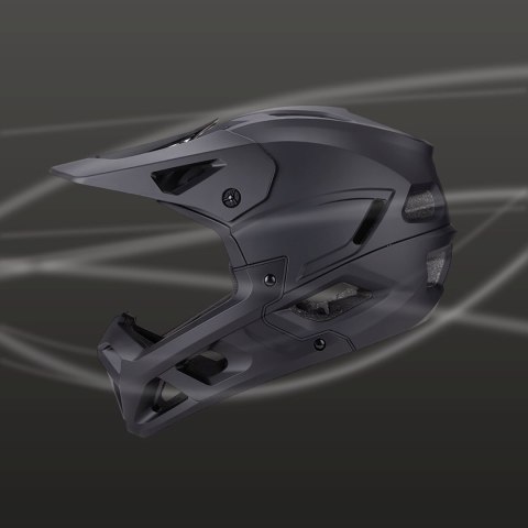 Kask rowerowy pełny z odpinanym daszkiem 57-62 cm - czarny WOZINSKY