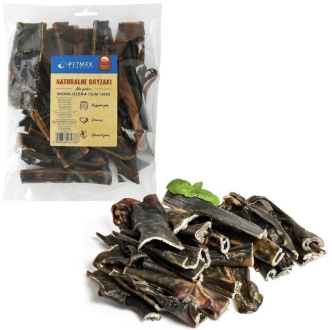 PETMEX naturalny gryzak Suszona skóra jelenia dla psa 1kg
