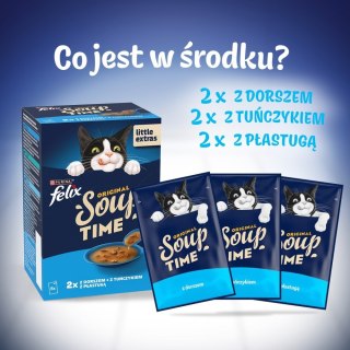 PURINA FELIX Soup ORIGINAL Rybne smaki 6x48g