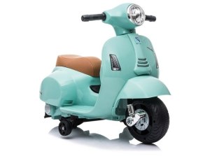 Skuter na Akumulator Vespa GTS 300 Mini Dla Dzieci Światło LED Turkusowy LEAN CARS