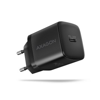 ACU-PD20 Ładowarka sieciowa PD 20W, 1x port USB-C, PD3.0/QC3.0/AFC/FCP/Apple Czarna AXAGON